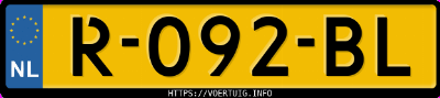 Kenteken afbeelding van R092BL, witte Mitsubishi Outlander Phev S