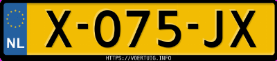 Kenteken afbeelding van X075JX, rode Mitsubishi Asx 1.3 At