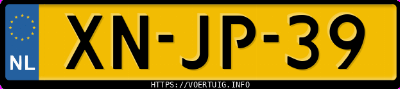 Kenteken afbeelding van XNJP39, zwarte Mitsubishi Carisma