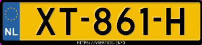 Kenteken afbeelding van XT861H, zwarte Mitsubishi Colt 1.3 16v