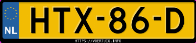 Kenteken afbeelding van HTX86D, witte Nio Firefly