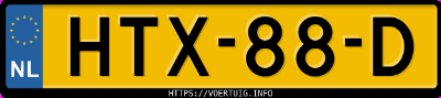 Kenteken afbeelding van HTX88D, witte Nio Firefly