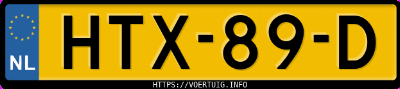 Kenteken afbeelding van HTX89D, grijze Nio Firefly