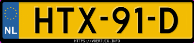Kenteken afbeelding van HTX91D, grijze Nio Firefly