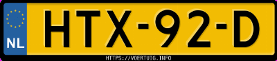 Kenteken afbeelding van HTX92D, paarse Nio Firefly