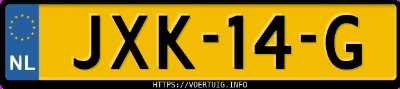 Kenteken afbeelding van JXK14G, groene Nio EL8 Long Range