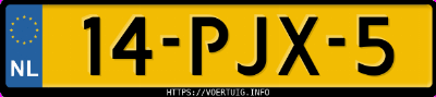 Kenteken afbeelding van 14PJX5, witte Nissan Juke