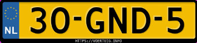 Kenteken afbeelding van 30GND5, grijze Nissan Note