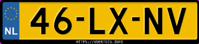 Kenteken afbeelding van 46LXNV, beige Nissan Micra