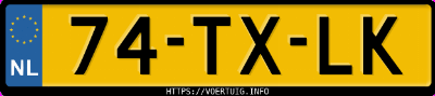 Kenteken afbeelding van 74TXLK, zwarte Nissan Micra