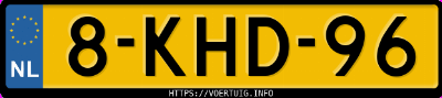 Kenteken afbeelding van 8KHD96, paarse Nissan Micra
