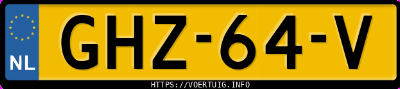 Kenteken afbeelding van GHZ64V, witte Nissan Ariya Standard Range
