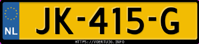 Kenteken afbeelding van JK415G, zwarte Nissan Rogue