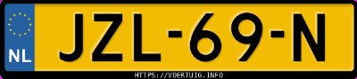 Kenteken afbeelding van JZL69N, witte Nissan Micra Extended Range