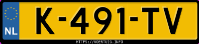 Kenteken afbeelding van K491TV, zwarte Nissan Pulsar