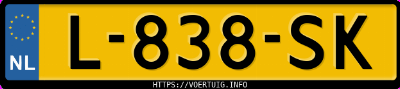 Kenteken afbeelding van L838SK, bruine Nissan Qashqai