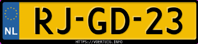 Kenteken afbeelding van RJGD23, rode Nissan Micra 1.0e 3hb Aut E2