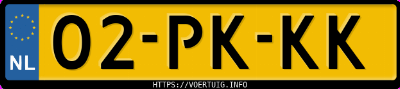 Kenteken afbeelding van 02PKKK, grijze Opel Meriva A Z1.6xe