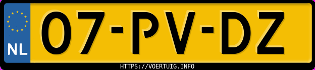 Kenteken afbeelding van 07PVDZ, zwarte Opel Astra Station Wagon H Z16xep