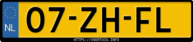 Kenteken afbeelding van 07ZHFL, blauwe Opel Vectra Station Wagon