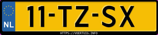 Kenteken afbeelding van 11TZSX, zwarte Opel Corsa