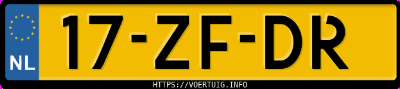 Kenteken afbeelding van 17ZFDR, zwarte Opel Zafira