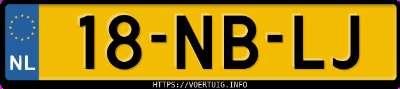 Kenteken afbeelding van 18NBLJ, zwarte Opel Astra G Cabrio