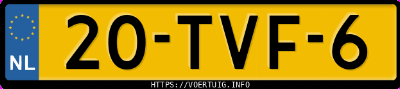 Kenteken afbeelding van 20TVF6, zwarte Opel Meriva