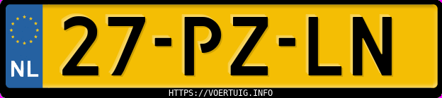 Kenteken afbeelding van 27PZLN, witte Opel Vectra Station Wagon Z22yh Automatic