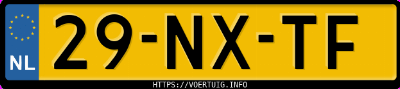 Kenteken afbeelding van 29NXTF, zwarte Opel Zafira A Z1.6xe