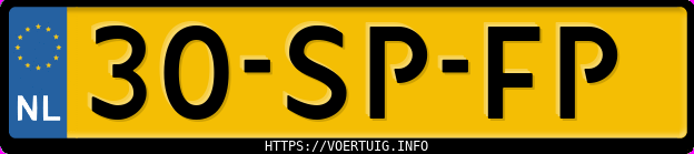 Kenteken afbeelding van 30SPFP, grijze Opel Corsa C Z1.2xep