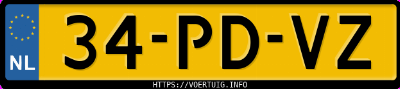 Kenteken afbeelding van 34PDVZ, zwarte Opel Vectra C Cc