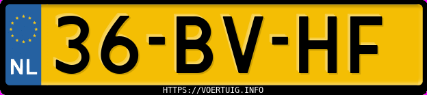 Kenteken afbeelding van 36BVHF,  Opel Vivaro 19di 27t L1h1