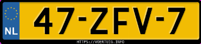 Kenteken afbeelding van 47ZFV7, groene Opel Corsa