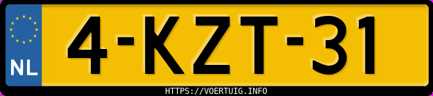 Kenteken afbeelding van 4KZT31, grijze Opel Insignia
