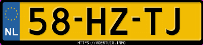 Kenteken afbeelding van 58HZTJ, grijze Opel Zafira A Z1.6xe
