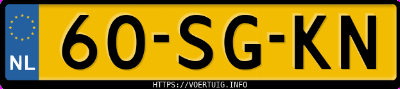 Kenteken afbeelding van 60SGKN, grijze Opel Vectra Gts 2.2-16v