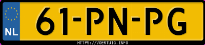 Kenteken afbeelding van 61PNPG, gele Opel Agila