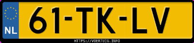 Kenteken afbeelding van 61TKLV, grijze Opel Astra Gtc