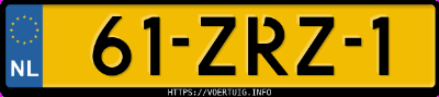 Kenteken afbeelding van 61ZRZ1, zwarte Opel Astra Notchback J 14net Nb