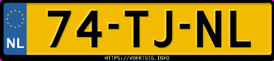 Kenteken afbeelding van 74TJNL, groene Opel Corsa
