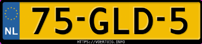 Kenteken afbeelding van 75GLD5, zwarte Opel Corsa
