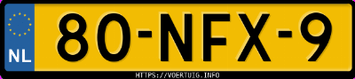 Kenteken afbeelding van 80NFX9, witte Opel Corsa