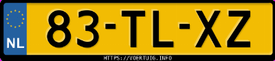 Kenteken afbeelding van 83TLXZ, grijze Opel Vectra