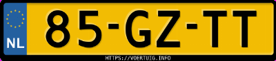 Kenteken afbeelding van 85GZTT, rode Opel Agila