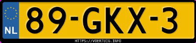 Kenteken afbeelding van 89GKX3, gele Opel Tigra A X1.4xe