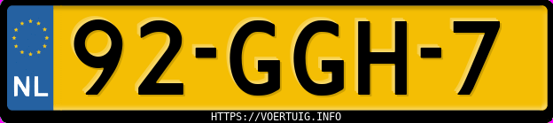 Kenteken afbeelding van 92GGH7, gele Opel Combo C