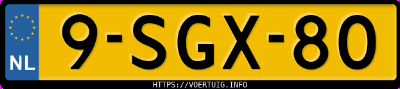 Kenteken afbeelding van 9SGX80, grijze Opel Insignia Sports Tourer Sw