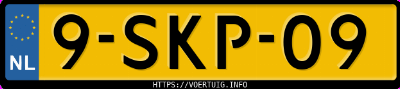 Kenteken afbeelding van 9SKP09, beige Opel Cascada