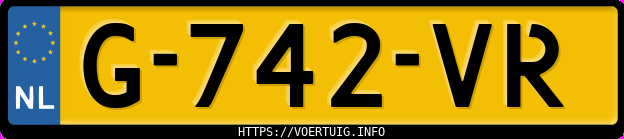 Kenteken afbeelding van G742VR, zwarte Opel Insignia